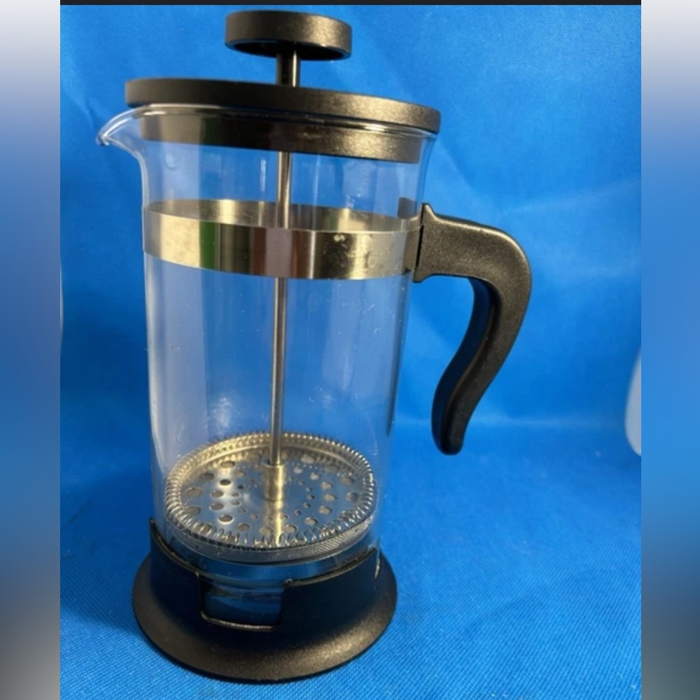 IKEA Upphetta French Press Coffee Maker 34 oz Glass/Stainless Steel Black